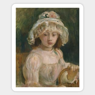 Young Girl with Hat by Berthe Morisot Sticker